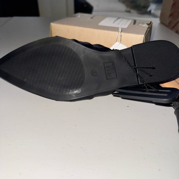 Black Mule Sandal Time and Tru Twist Mule Dress Slip On Pointed Toe Size 9 NWT - Picture 10 of 11